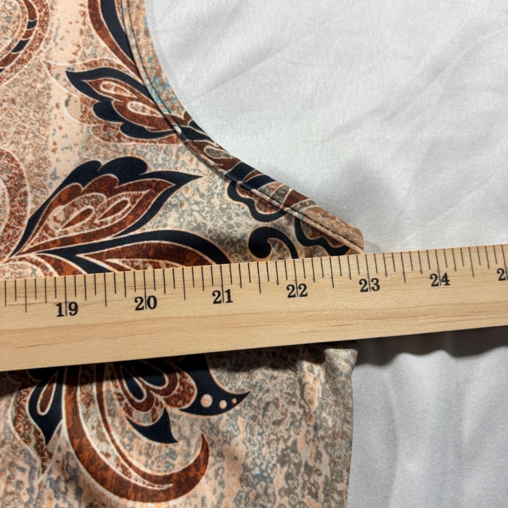 Lily by Firmiana Tunic Top Womens 1XL Paisley Floral Sleeveless Pleated Tank NWT - Picture 5 of 7